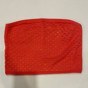 AERIE HOT PINK AND ORANGE LASER CUT TUBE TOP• NWOT• size medium